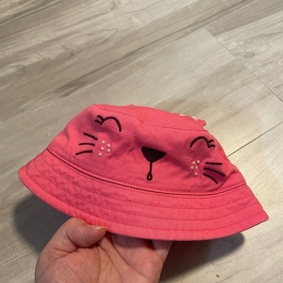Gymboree Pink Animal With Ears Bucket Hat- Size 0-12 Months - Picture 3 of 6